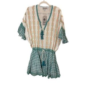 Barok Paris Cottagecore Boho Cotton Gingham Tunic Sz L